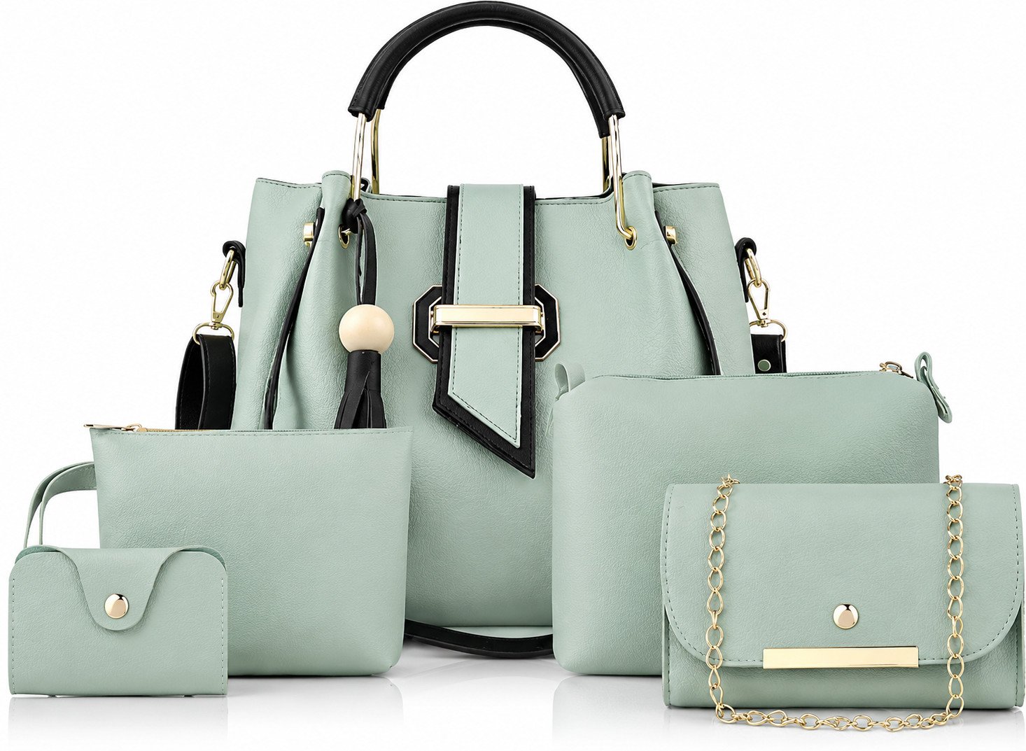 Premium Mint Green 4-Piece Handbag Set for Women