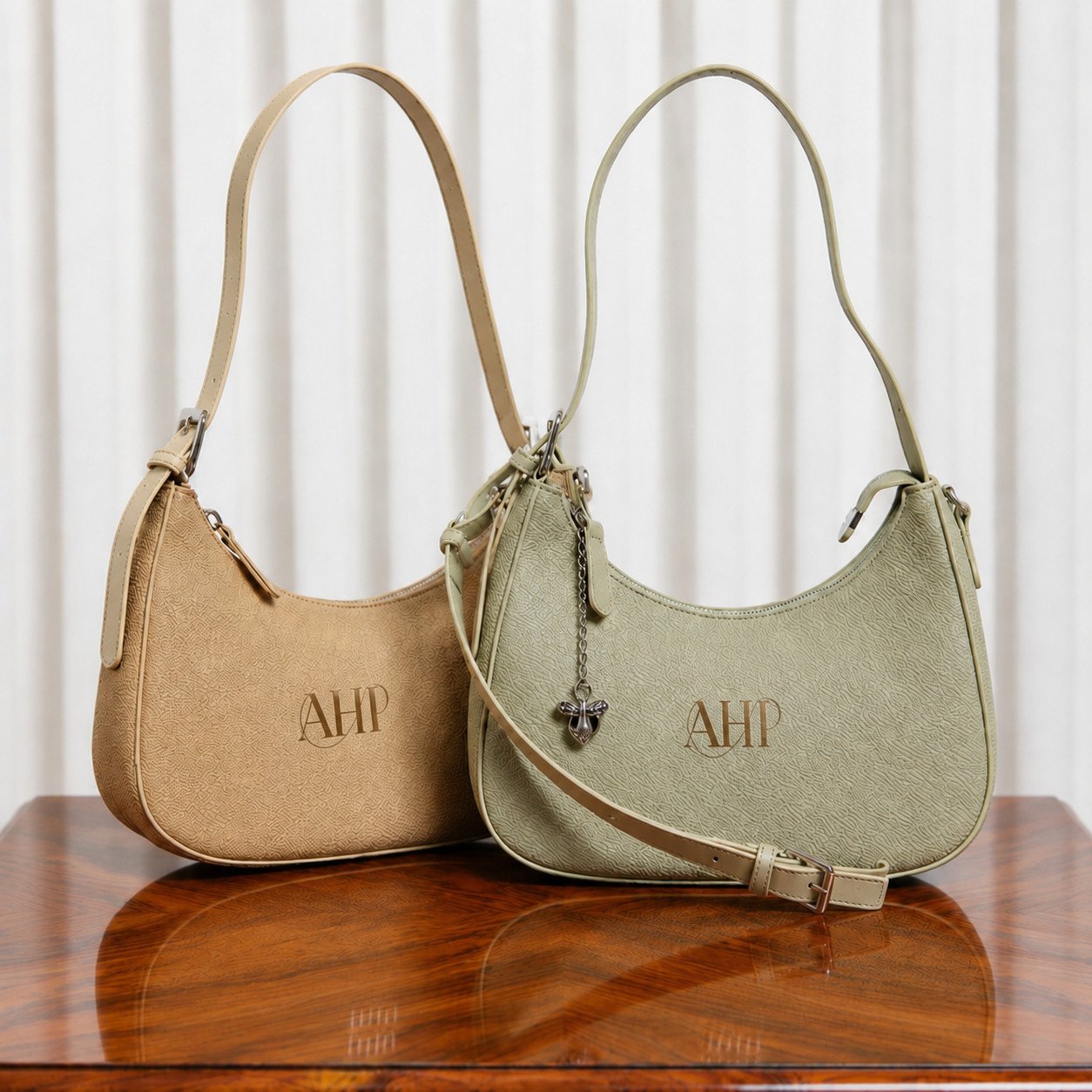 AHP Premium Women's Vegan Leather Shoulder Bag | Convertible Crossbody Handbag (Sage Green)