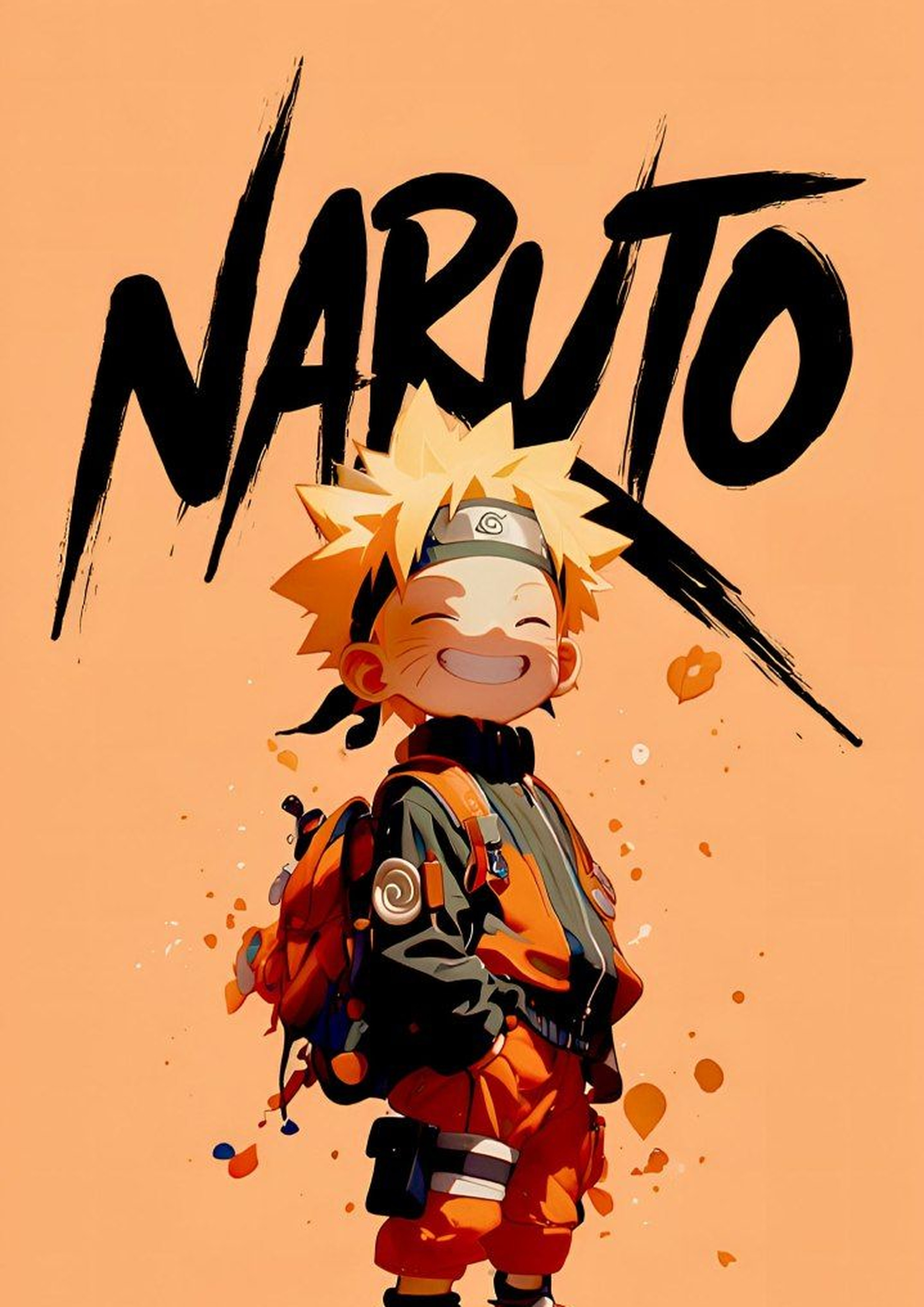 Naruto Anime Wall Frame A4 Size | Cute Naruto Uzumaki HD Poster | Premium Black Matte Frame for Room Decor