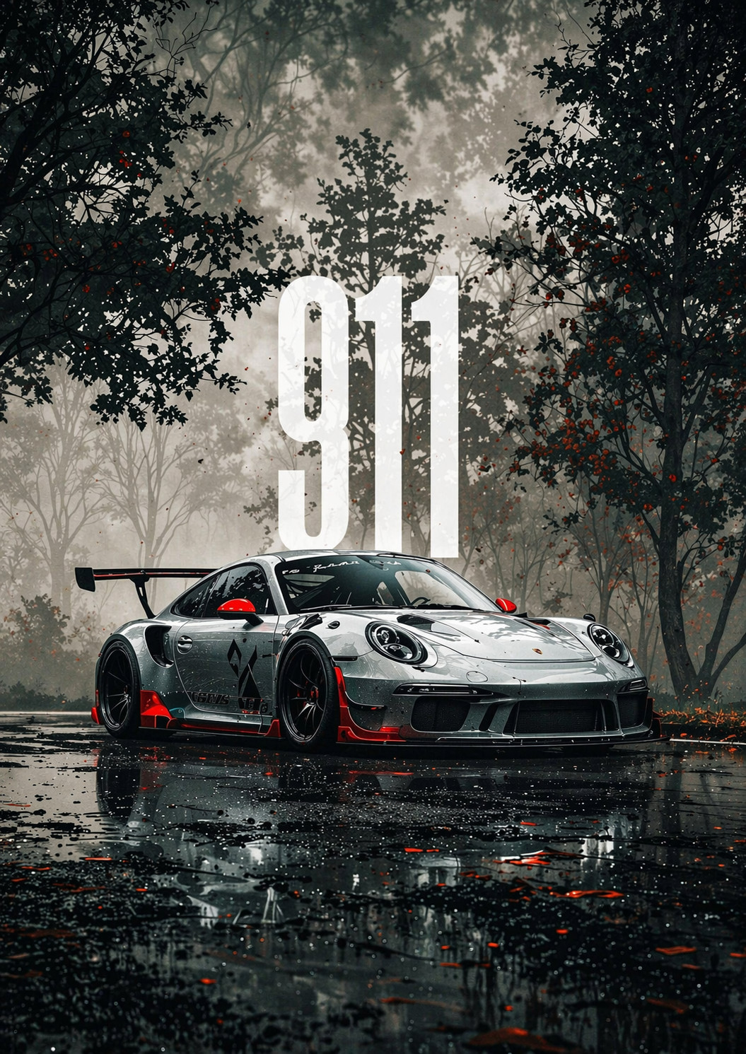 911 Porsche GT3 RS Supercar Wall Frame HD Poster | Premium A4 Sports Car Wall Art
